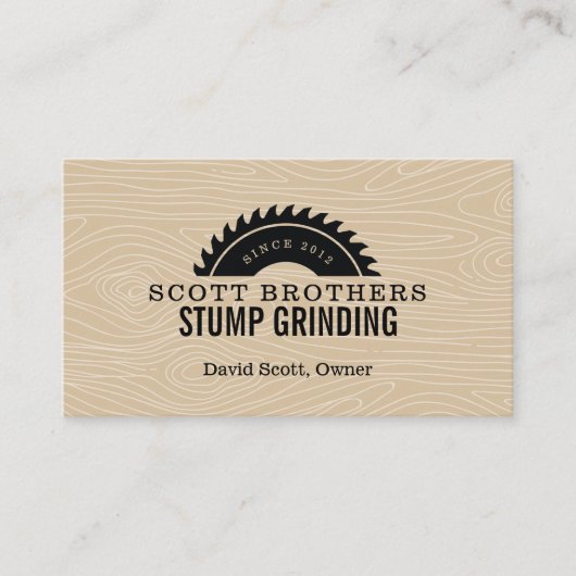 ウッドソースタンプグラインタンブラックウッドグレイン 名刺 (正面)