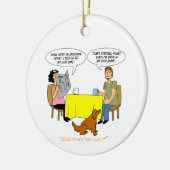 ウッドターナーギフト木版画店の漫画ユーモア セラミックオーナメント (左)