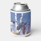 ウッドダックスバイ飛んでいる樺の木ツリー 缶クーラー (缶裏面)