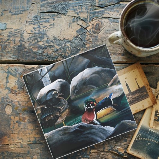 ウッドダックス池 ガラスコースター