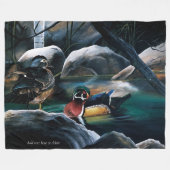 ウッドダックス池 フリースブランケット (正面(横))