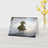 ウッドダックヘン カード (黄色い花)