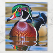 ウッドダックワインボトルダック狩り ワインラベル (シングルラベル)