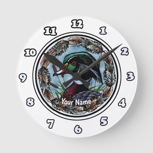 ウッドダック時計 ラウンド壁時計 (正面)