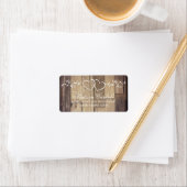 ウッドダブル素朴ハートズ結婚住所 シール (インサイチュ)