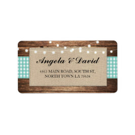 ウッドチェックバーラ素朴ップ結婚の住所 シール