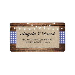 ウッドチェックバーラ素朴ップ結婚の住所 シール