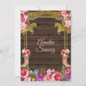 ウッドチャカラフルロフィエスタガールターニングトレインヴィ 招待状 (裏面)