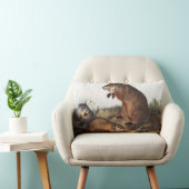 ウッドチャックイラストレーション ランバークッション (椅子)