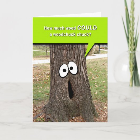 ウッドチャッユーモアのあるクチャックウッドノートカ空白のード カード (正面)