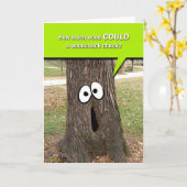 ウッドチャッユーモアのあるクチャックウッドノートカ空白のード カード (黄色い花)