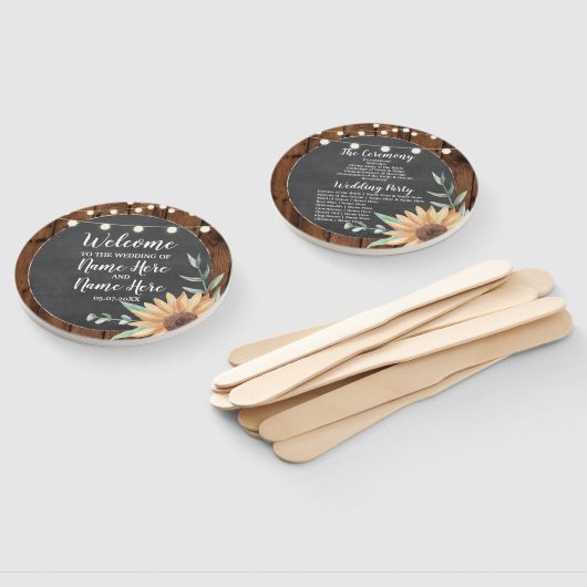 ウッドチョークサンフラワーズ結婚式 プログラムハンドファン ハンドファン (組立なし)