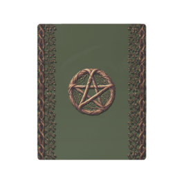 ウッドツイグ星形五角形オリーブグリーンウィッカ信者 メタルプリント