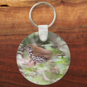 ウッドツグミ キーホルダー (正面)