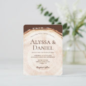 ウッドツリーの木の皮 ラスティックウェディング 招待状 (スタンド正面)