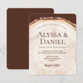 ウッドツリーの木の皮 ラスティックウェディング 招待状 (正面/裏面)