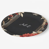 ウッドツリーバ素朴ンファームアーチブライダルシャワー ペーパープレート (アングル)