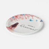 ウッドツリーピンクガーリーさくらんぼブロッサムキンセアニェラ ペーパープレート (アングル)