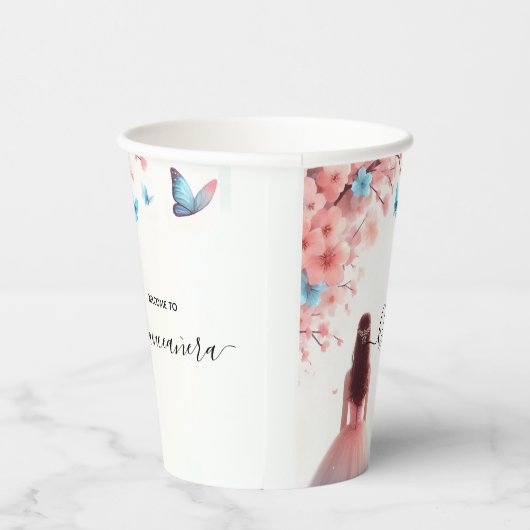 ウッドツリーピンクガーリーさくらんぼブロッサムキンセアニェラ 紙コップ (右)