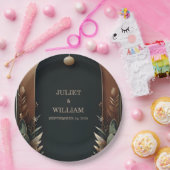 ウッドツリーフォレストバ素朴ンファームアーチ結婚ズ ペーパープレート (パーティー)