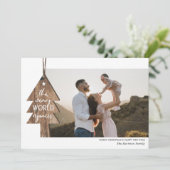 ウッドツリー素朴オーナメントフォトクリスマス シーズンカード (スタンド正面)