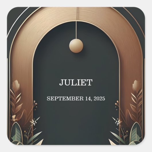 ウッドツリー ラスティック バーン ファーム アーチ ブライダルシャワー スクエアシール (正面)