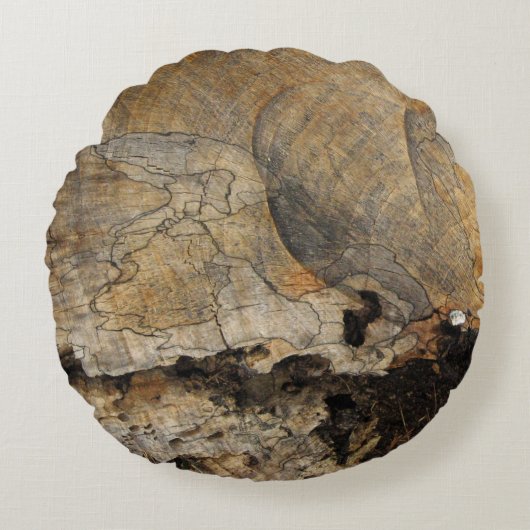 ウッドテクスチャフォトラウンドスロークッション ラウンドクッション (正面)