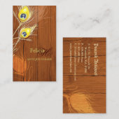 ウッドテクスチャモノグラムアンティーク 名刺 (正面/裏面)