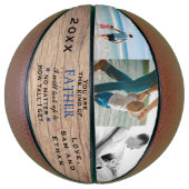 ウッドテーマ父の日パパ誕生日バスケットボール バスケットボール (縦)