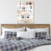 ウッドディアベイビーのファーストイヤー写真コラージュ キャンバスプリント (インサイチュ (寝室))