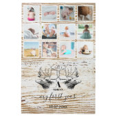 ウッドディアベイビーのファーストイヤー写真コラージュ メタルプリント (正面)