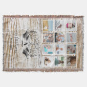 ウッドディアーベビーの初年度フォトコラージュ スローブランケット (正面)