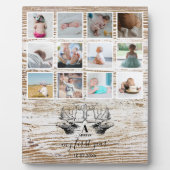 ウッドディアーベビーの初年度フォトコラージュ フォトプラーク (正面)