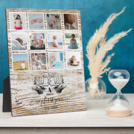 ウッドディアーベビーの初年度フォトコラージュ フォトプラーク