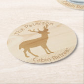 ウッドディアー紙コースター ラウンドペーパーコースター (アングル)