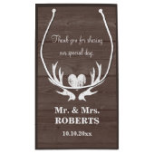 ウッドディアー〔雄ジカの〕枝角ウェディングパーティー好意抱き枕 スモールペーパーバッグ (裏面)