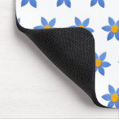 ウッドデイジー花オンホワイト マウスパッド (コーナー)