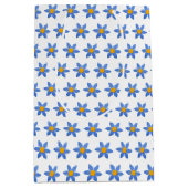 ウッドデイジー花オンホワイト ミディアムペーパーバッグ (正面)