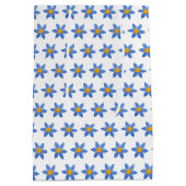 ウッドデイジー花オンホワイト ミディアムペーパーバッグ (裏面)