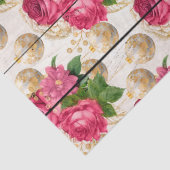 ウッドデコページのピンクローズクリスマスオーナメント 薄葉紙 (詳細)