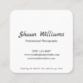 ウッドデザインカメラフォトグラファー撮影 スクエア名刺 (裏面)