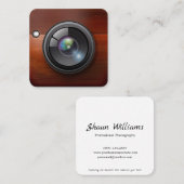 ウッドデザインカメラフォトグラファー撮影 スクエア名刺 (正面/裏面)