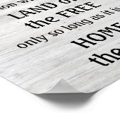 ウッドデザインホームオブザブレイブフリーダム引用文 ポスター (角)