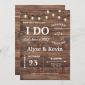 ウッドデッキの妖精の灯り付き BBQ 招待状 (正面/裏面)