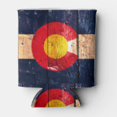 ウッドデ素朴ンバーコロラド州旗はクーラー 缶クーラー (正面)