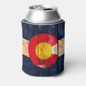 ウッドデ素朴ンバーコロラド州旗はクーラー 缶クーラー (缶裏面)