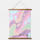 ウッドトットタペストリーハッピーパカラフルステル 吊り下げ型タペストリー (正面)