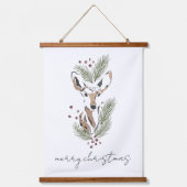 ウッドトッピングクリスマスホリデーディアブーシュ 吊り下げ型タペストリー (正面)