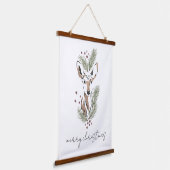 ウッドトッピングクリスマスホリデーディアブーシュ 吊り下げ型タペストリー (傾斜あり)