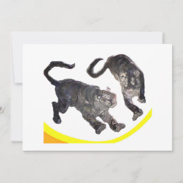 ウッドトッピング壁タペストリー2タイガースjGibney Zazzle 招待状